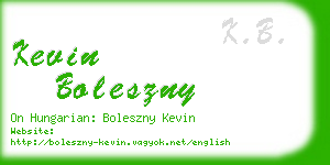 kevin boleszny business card